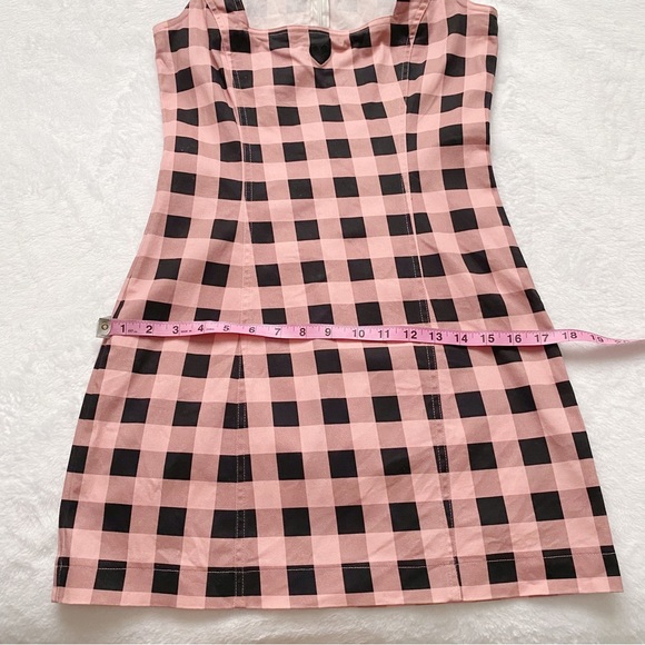 Lazy Oaf x Dolls Kill Checkered / Gingham Square Neckline Mini Dress - Picture 8 of 14